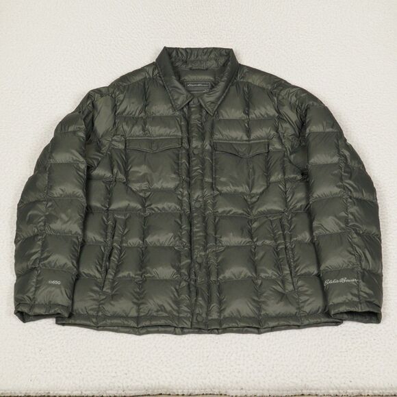 Eddie Bauer CirrusLite Shirt Jacket Mens XL Capers EB650 Down Insulated DWR - Picture 1 of 12
